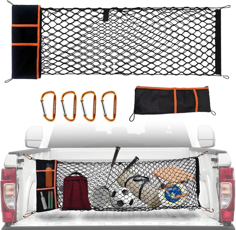 Yinnianets Envelope Style Truck Bed Cargo Net Compatible with 2005-2025 Toyota Tacoma,Highly Elastic Truck Cargo Net for Tacoma Accessories (Upgraded Storage Bag) - Image 1